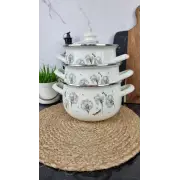 4435 Набор кастрюль 3-пр. стк/кр. Одуванчик