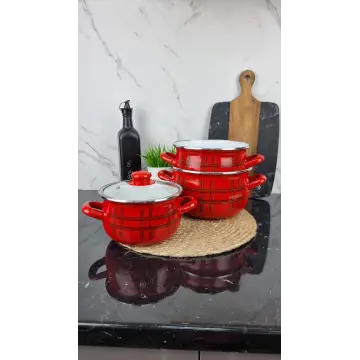 2997 Набор кастрюль 3-пр. стк/кр. Шотландка 2