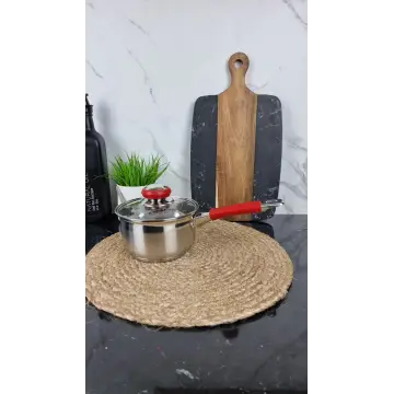 ZB-1,3 CSR Ковш 1,3л нерж.сталь стекл.крышка RED ᐉ ZB-1,3 CSR - - класная цена в ProPosud