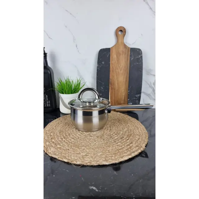 ZB-1,3 SS Ковш 1,3л нерж.сталь стекл.крышка ᐉ ZB-1,3 SS - - класная цена в ProPosud