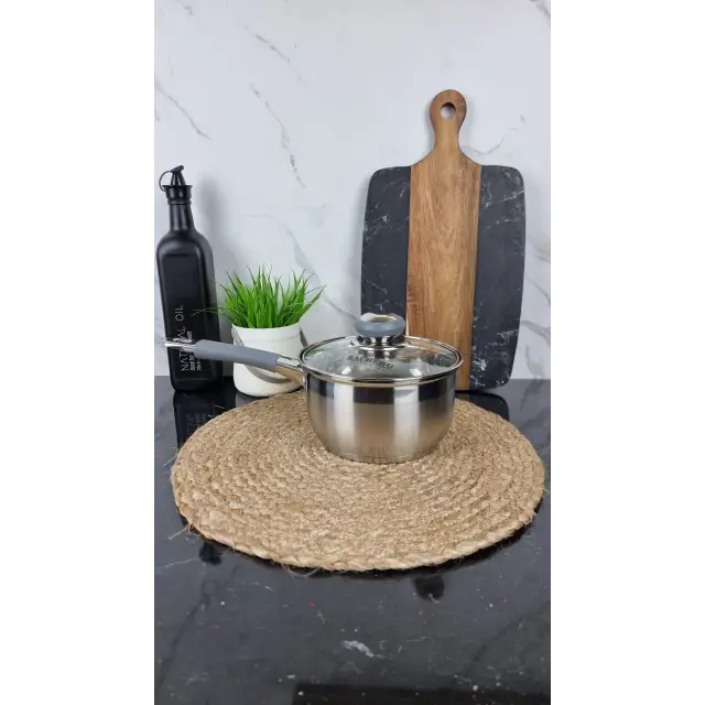 ZB-1,9 CSG Ковш 1,9л нерж.сталь стекл.крышка GREY ᐉ ZB-1,9 CSG - - класная цена в ProPosud