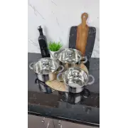 ZB-1,9/2,6/3,6 CG Набор кастрюль 3-пр. нерж.сталь стекл.крышка GREY ᐉ ZB-1,9/2,6/3,6 CG - - класная цена в ProPosud