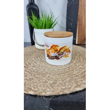 ZFC 465 BZ Банка керам. 450мл дерев. крышкой Хлеб