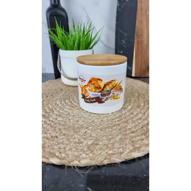 ZFC 465 BZ Банка керам. 450мл дерев. крышкой Хлеб