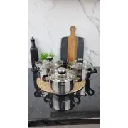 ZB-1,9/2,6/3,6 CB Набор кастрюль 3-пр. нерж.сталь стекл.крышка BLACK ᐉ ZB-1,9/2,6/3,6 CB - - класная цена в ProPosud