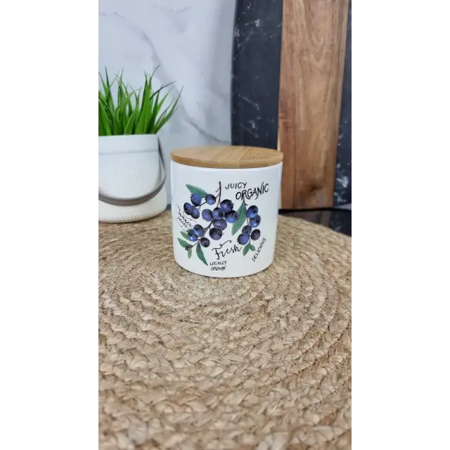 ZFC 465 BC Банка керам. 450мл дерев. крышкой Голубика