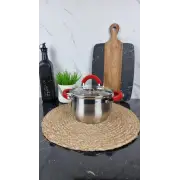 ZB-2 R Кастрюля сферическая 2,0л нерж.сталь стекл.крышка RED ᐉ ZB-2 R - - класная цена в ProPosud