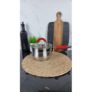 ZB-2 RR Ковш 2,0л нерж.сталь стекл.крышка RED ᐉ ZB-2 RR - - класная цена в ProPosud