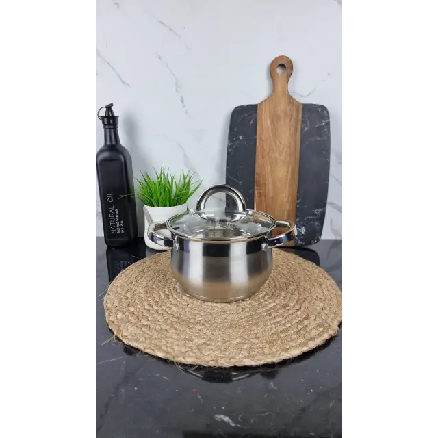 ZB-2 S Кастрюля сферическая 2,0л нерж.сталь стекл.крышка ᐉ ZB-2 S - - класная цена в ProPosud