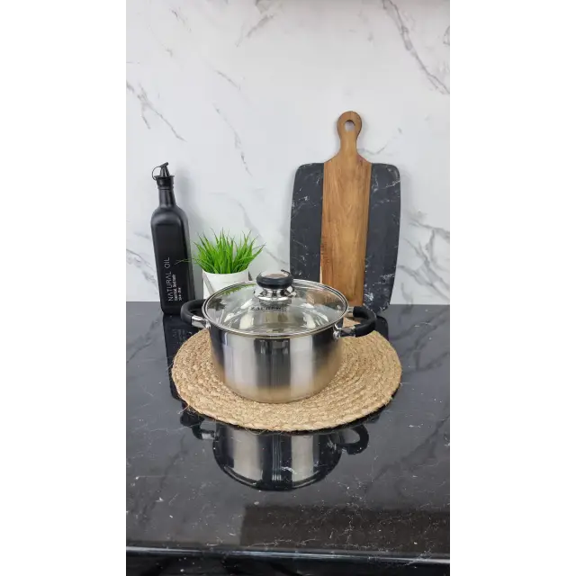 ZB-3,6 CB Каструля сферична 3,6л нерж.сталь скл.кришка BLACK ᐉ ZB-3,6 СB - - класна ціна в ProPosud