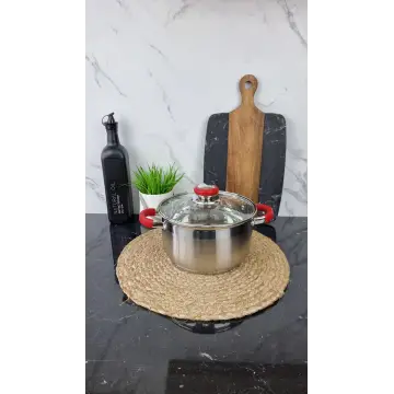 ZB-3,6 CR Кастрюля сферическая 3,6л нерж.сталь стекл.крышка RED ᐉ ZB-3,6 СR - - класная цена в ProPosud