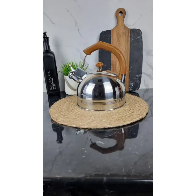 ZB-004/3 Чайник 3,0л со свистком нерж.сталь ручка коричневый бакелит ᐉ ZB-004/3 - - класная цена в ProPosud