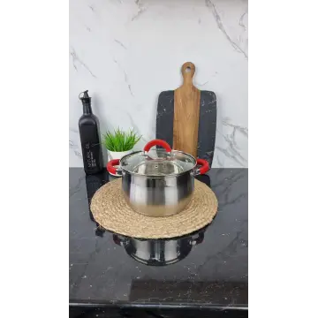 ZB-4 R Кастрюля сферическая 4,0л нерж.сталь стекл.крышка RED ᐉ ZB-4 R - - класная цена в ProPosud