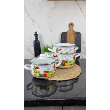 4197 A Набор кастрюль 3-пр. стек/кр. Овощное ассорти 2