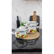 4197 A Набор кастрюль 3-пр. стек/кр. Овощное ассорти