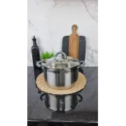 ZB-6 G Кастрюля сферическая 6,0л нерж.сталь стекл.крышка GREY ᐉ ZB-6 G - - класная цена в ProPosud