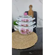 5 LA Набор кастрюль 3-пр. стек/кр. Орхидея Розовая