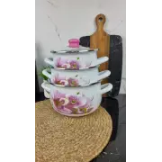 5 LA Набор кастрюль 3-пр. стек/кр. Орхидея Розовая