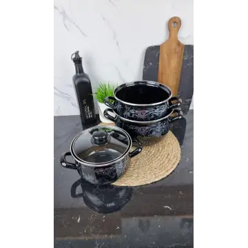 16658 Набор каструль 3-пр. скл/кр. Срібло 2