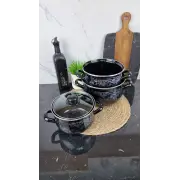 16658 Набор каструль 3-пр. скл/кр. Срібло