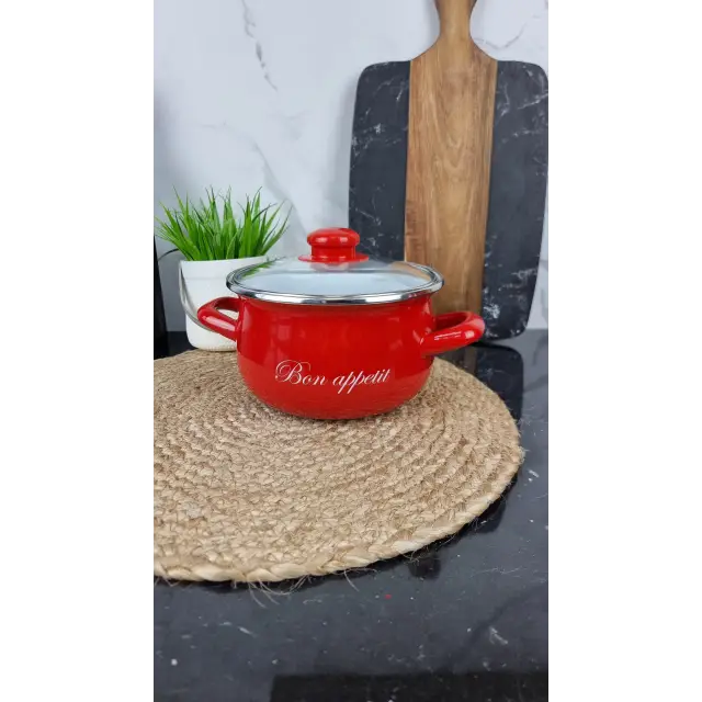 2234 С Кастрюля глубокая 2,1л d-16см Bon appetit красный
