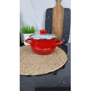 2234 С Кастрюля глубокая 2,1л d-16см Bon appetit красный
