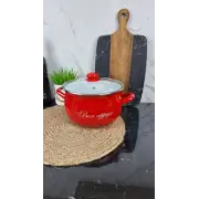 2234 С Кастрюля глубокая 4,0л d-20см Bon appetit красный