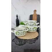 567 A Набор кастрюль 3-пр. стекл/кр. Греческая оливка ᐉ 567 A - - класная цена в ProPosud