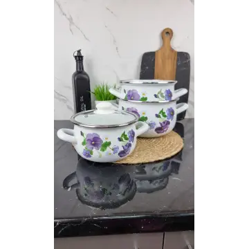 2999 Набор кастрюль 3-пр. стекл/кр. Фиалка ᐉ 2999 - - класная цена в ProPosud 2