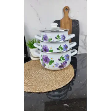 2999 Набор кастрюль 3-пр. стекл/кр. Фиалка ᐉ 2999 - - класная цена в ProPosud