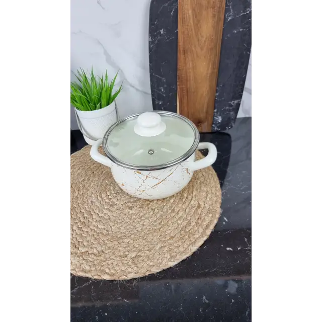 701 A Кастрюля глубокая 2,1л d-16см Белый Мрамор ᐉ 701 A-2,1 - - класная цена в ProPosud