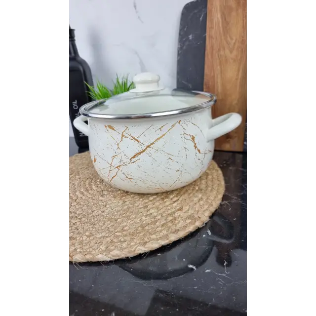 701 A Кастрюля глубокая 3,1л d-18см Белый Мрамор ᐉ 701 A-3,1 - - класная цена в ProPosud