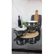 2234 A Набор кастрюль 3-пр. стекл/кр. Bon appetit черный ᐉ 2234 A - - класная цена в ProPosud