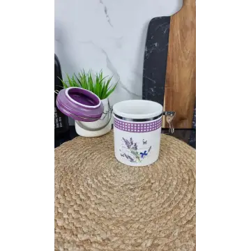 ZF 6263 LV Банка керам. с замком 680мл Лаванда ᐉ ZF 6263 LV - - класная цена в ProPosud