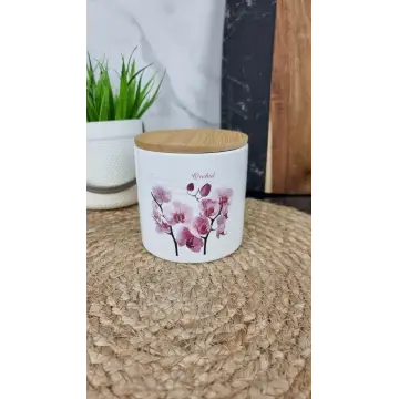 ZFC 465 OP Банка керам. 450мл дерев. крышка Орхидея розовая ᐉ ZFC 465 OP - - класная цена в ProPosud
