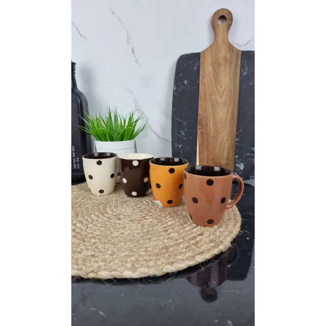 KW 132 Чашка керамическая 180/200мл Горох MIX (по 12шт в уп)