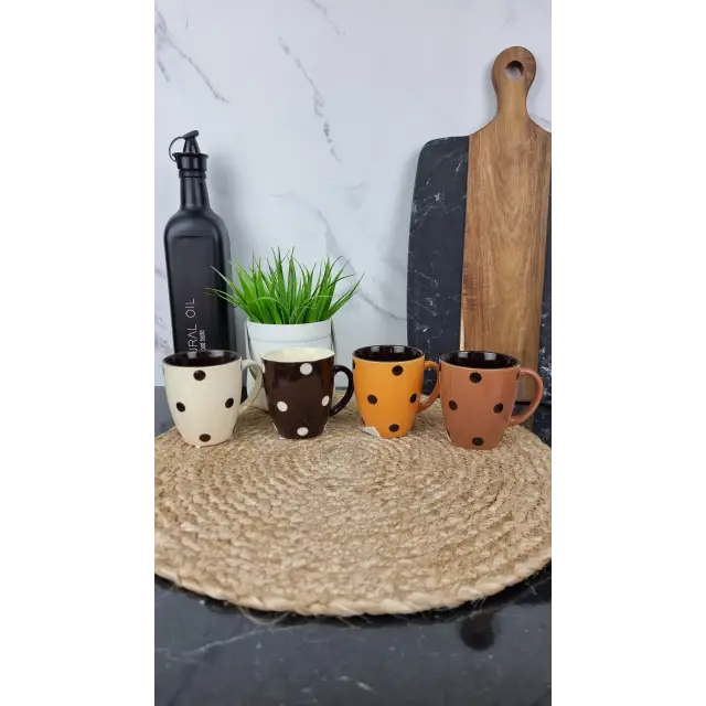 KW 132 Чашка керамическая 180/200мл Горох MIX (по 12шт в уп)