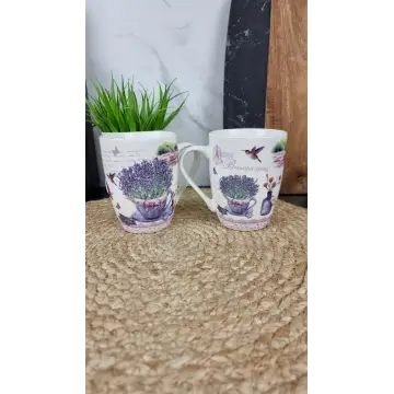 A26D-350 Кухоль порцеляновий 350мл Лаванда MIX конічний (по 8шт в уп) ᐉ A26D-350 - - класная цена в ProPosud