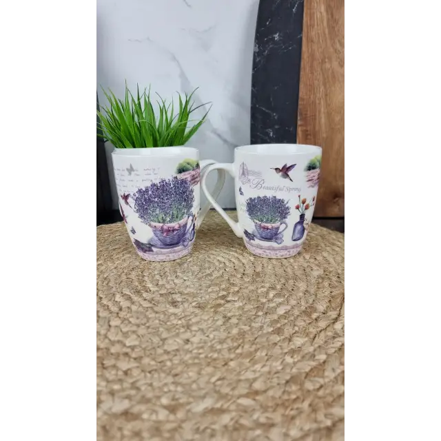 A26D-350 Кухоль порцеляновий 350мл Лаванда MIX конічний (по 8шт в уп) ᐉ A26D-350 - - класная цена в ProPosud