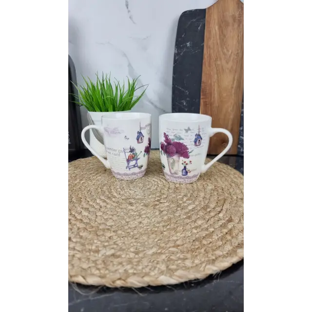 A26D-350 Кухоль порцеляновий 350мл Лаванда MIX конічний (по 8шт в уп) ᐉ A26D-350 - - класная цена в ProPosud