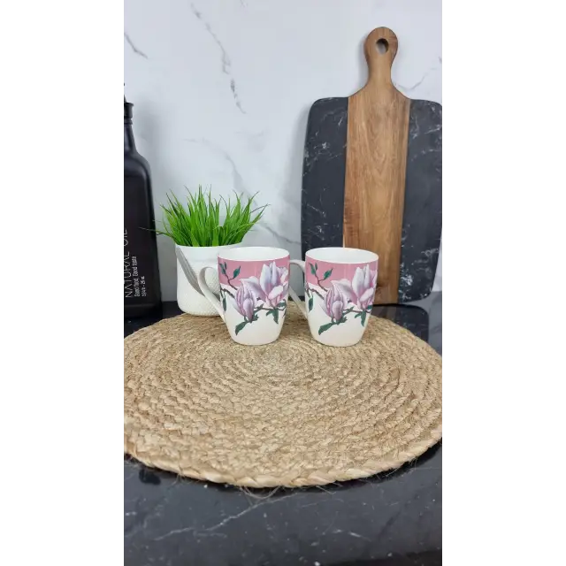 A37D-350 Кухоль порцеляновий 350мл Магнолія MIX конічний (по 8шт в уп) ᐉ A37D-350 - - класна ціна в ProPosud