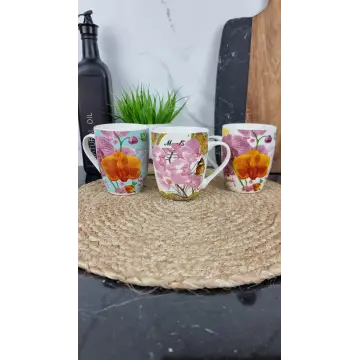 A35D-350 Кухоль порцеляновий 350мл Орхідея MIX конічний (по 8шт в уп) ᐉ A35D-350 - - класная цена в ProPosud