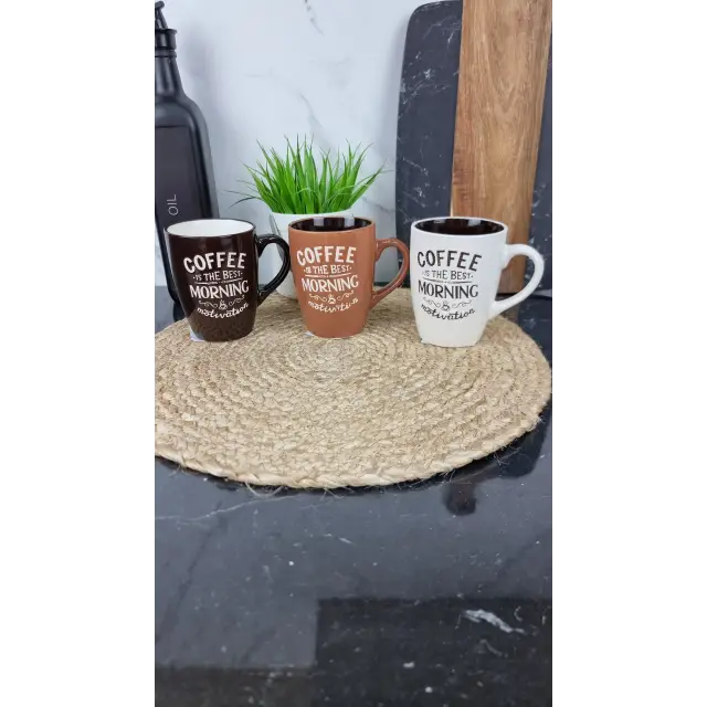 KW 152 Чашка керамическая 340мл Утренний кофе MIX (по 6шт в уп)