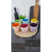 KW 107 Кухоль керамічний 540мл Горох MIX (по 6шт в уп) ᐉ KW 107 - - класная цена в ProPosud