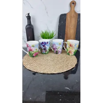 A38D-350 Кухоль порцеляновий 350мл Орхідея MIX конічний (по 8шт в уп) ᐉ A38D-350 - - класная цена в ProPosud