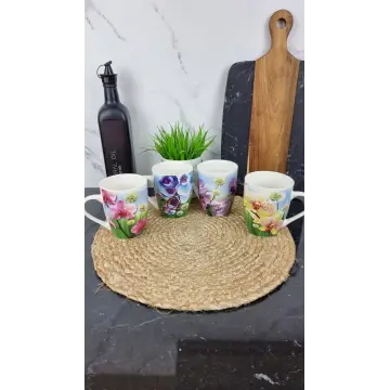 A38D-350 Кухоль порцеляновий 350мл Орхідея MIX конічний (по 8шт в уп) ᐉ A38D-350 - - класная цена в ProPosud 2