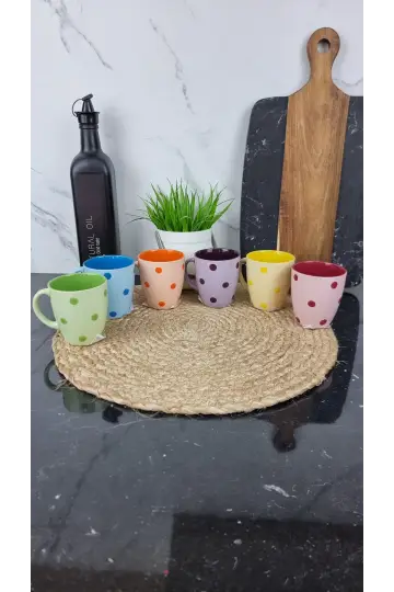 KW 130 Кухоль керамічний 180/200мл Горох MIX (по 24шт в уп)