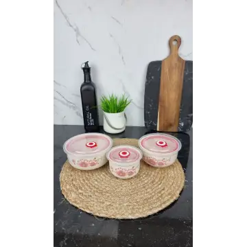 Цветок Набор салатников 3-пр. с крышкой фарфоровый 5408 ᐉ 5408 - - класная цена в ProPosud