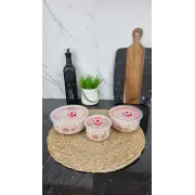 Цветок Набор салатников 3-пр. с крышкой фарфоровый 5408 ᐉ 5408 - - класная цена в ProPosud