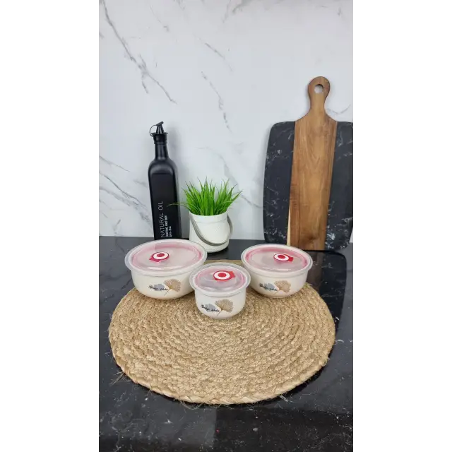 Листок Набор салатников 3-пр. с крышкой фарфоровый 5403 ᐉ 5403 - - класная цена в ProPosud